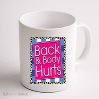 Funny Back Body Hurts Quote Workout Gym Leopard Coffee Mug thumb 1