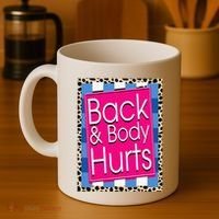 Funny Back Body Hurts Quote Workout Gym Leopard Coffee Mug thumb 4