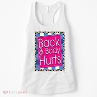 Funny Back Body Hurts Quote Workout Gym Leopard Women's Tank Top thumb 0