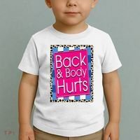 Funny Back Body Hurts Quote Workout Gym Leopard Toddler T-Shirt thumb 2