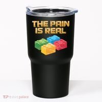 Funny Building Blocks Bricks Builder Pain Is Real Gift Tumbler thumb 0