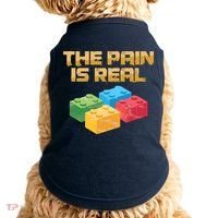 Funny Building Blocks Bricks Builder Pain Is Real Gift Doggie Tank thumb 0