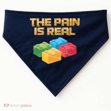 Funny Building Blocks Bricks Builder Pain Is Real Gift USA-Made Doggie Bandana