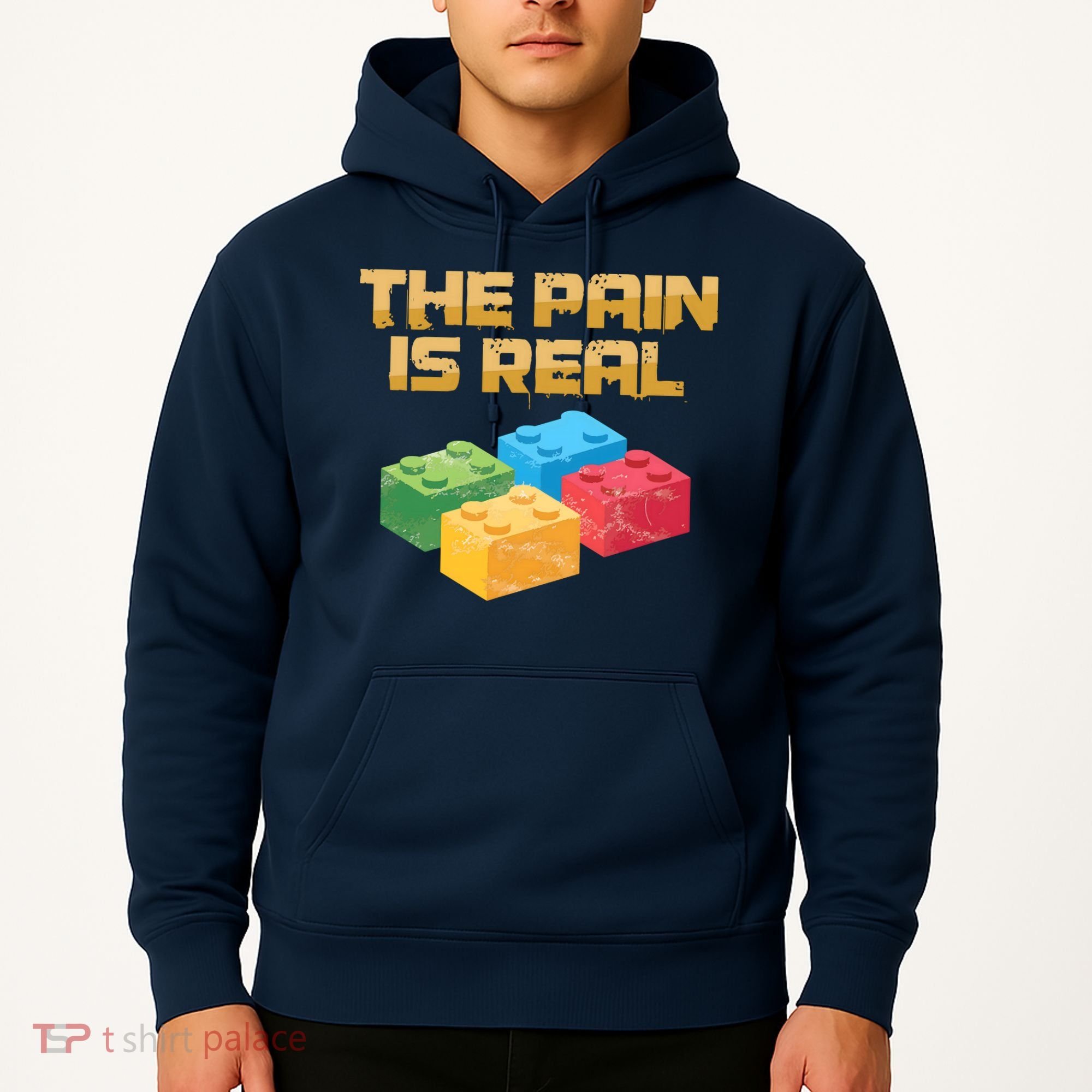 Funny Building Blocks Bricks Builder Pain Is Real Gift Hoodie
