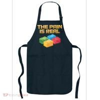 Funny Building Blocks Bricks Builder Pain Is Real Gift Apron thumb 0