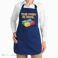 Funny Building Blocks Bricks Builder Pain Is Real Gift Apron thumb 2