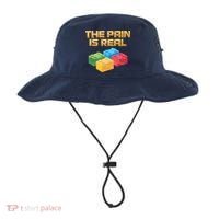 Funny Building Blocks Bricks Builder Pain Is Real Gift Bucket Hat thumb 0