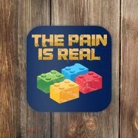 Funny Building Blocks Bricks Builder Pain Is Real Gift Coaster thumb 0