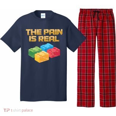 Funny Building Blocks Bricks Builder Pain Is Real Gift Pajama Set
