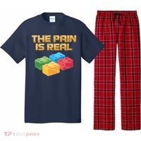 Funny Building Blocks Bricks Builder Pain Is Real Gift Pajama Set thumb 0