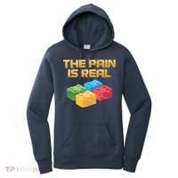 Funny Building Blocks Bricks Builder Pain Is Real Gift Women's Hoodie thumb 0