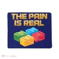 Funny Building Blocks Bricks Builder Pain Is Real Gift Mousepad thumb 0