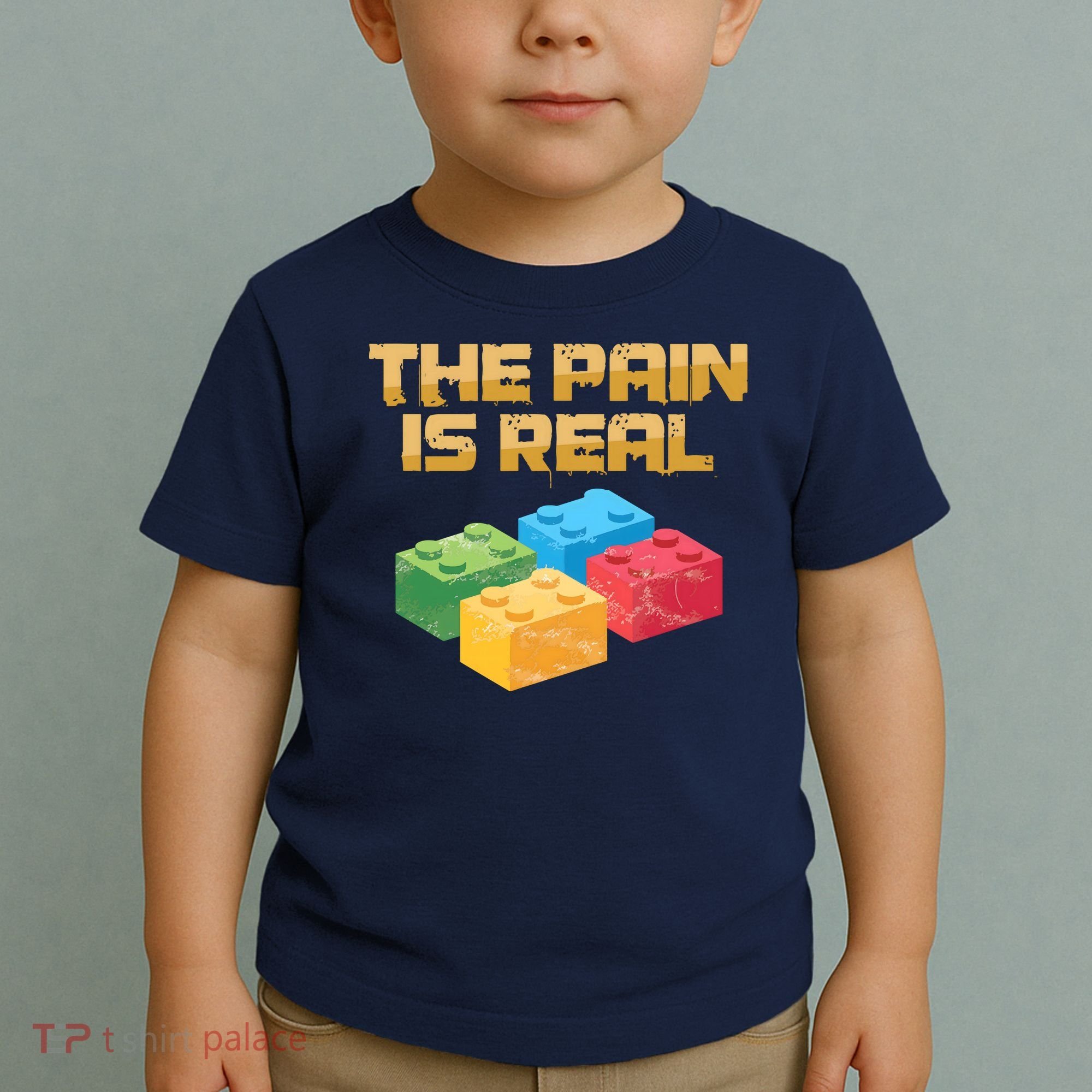 Funny Building Blocks Bricks Builder Pain Is Real Gift Toddler T-Shirt
