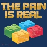 Funny Building Blocks Bricks Builder Pain Is Real Gift Women's Long Sleeve Shirt thumb 2