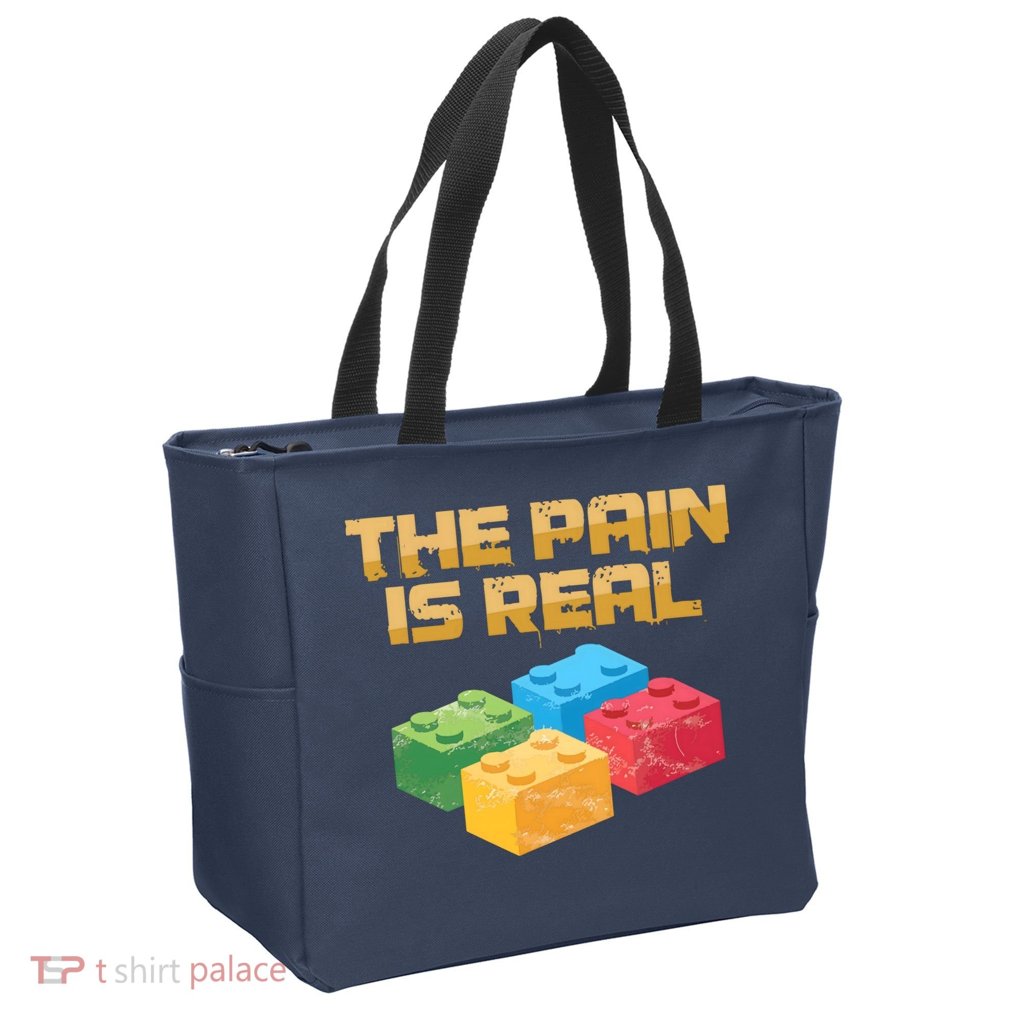 Funny Building Blocks Bricks Builder Pain Is Real Gift Tote Bag