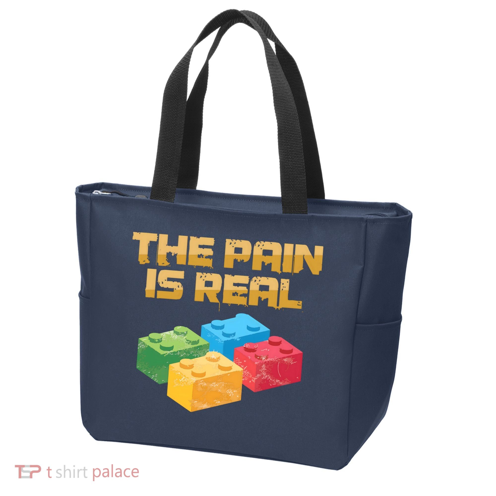 Funny Building Blocks Bricks Builder Pain Is Real Gift Tote Bag