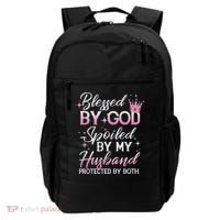 Funny Blessed By God Spoiled By My Husband Protected By Both Backpack thumb 0