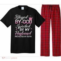 Funny Blessed By God Spoiled By My Husband Protected By Both Pajama Set thumb 0