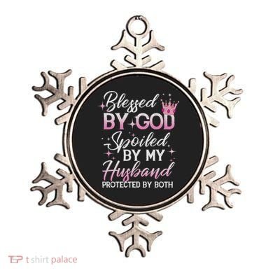 Funny Blessed By God Spoiled By My Husband Protected By Both Ornament