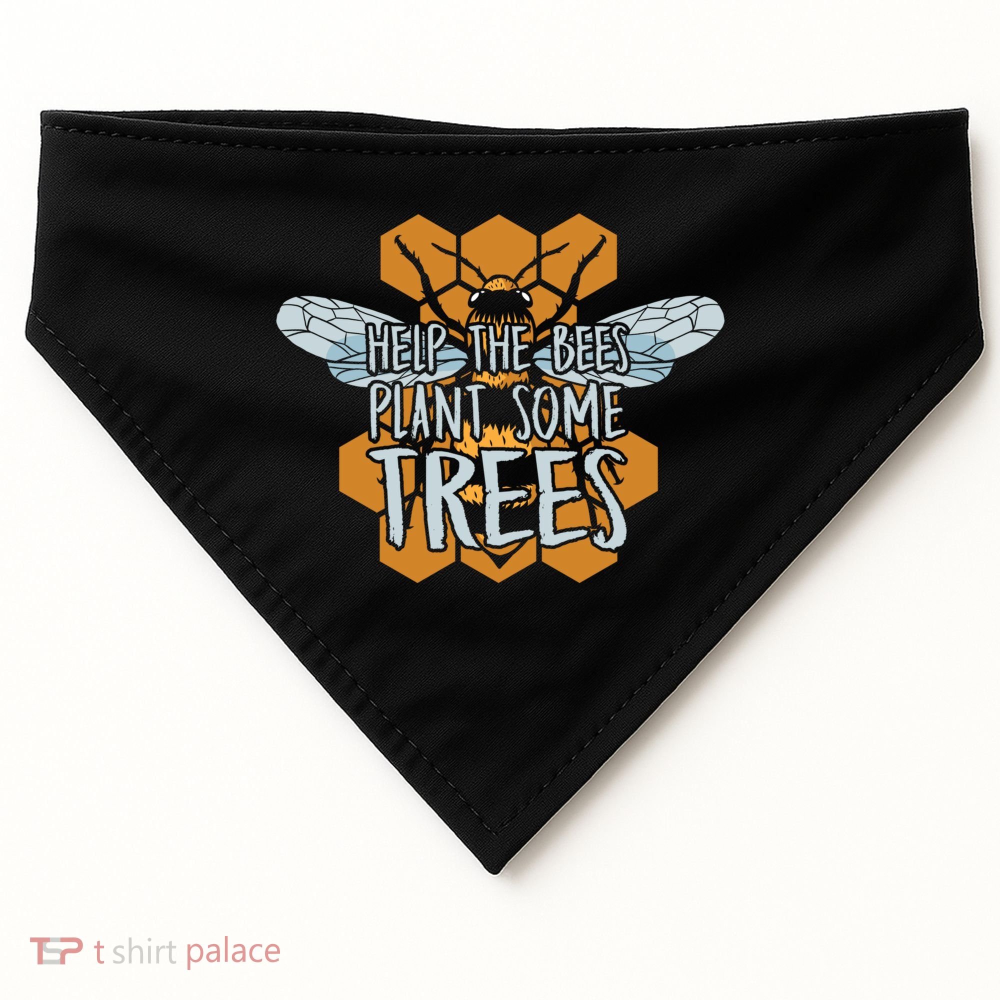 Funny Beekeeper Bee Gift Help The Bees Plant Some Trees Great Gift USA-Made Doggie Bandana