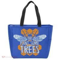 Funny Beekeeper Bee Gift Help The Bees Plant Some Trees Great Gift Tote Bag thumb 0