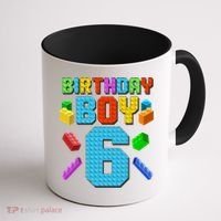 Funny Birthday Boy 6th Birthday Lego Master Builder Coffee Mug thumb 1
