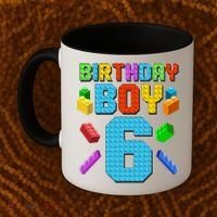 Funny Birthday Boy 6th Birthday Lego Master Builder Coffee Mug thumb 2