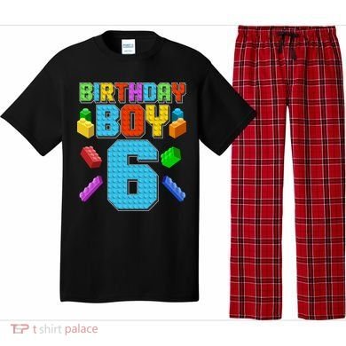 Funny Birthday Boy 6th Birthday Lego Master Builder Pajama Set