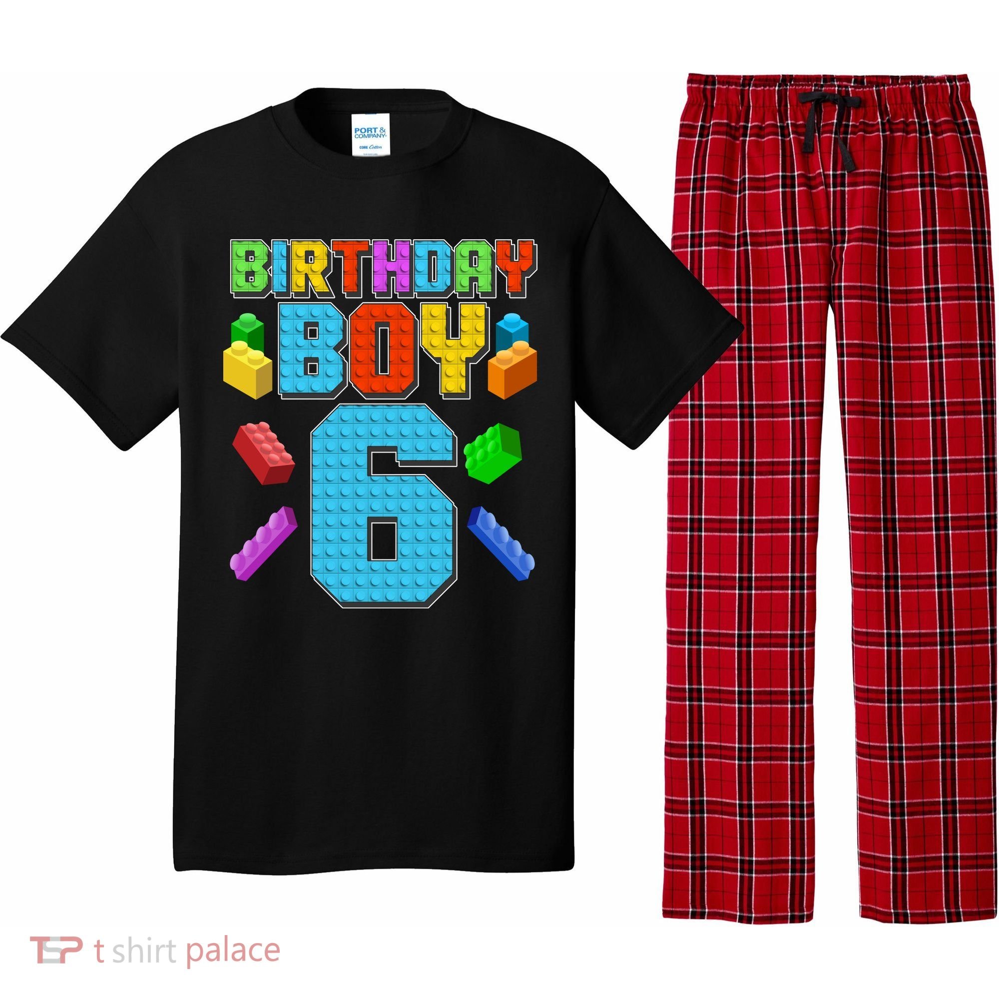 Funny Birthday Boy 6th Birthday Lego Master Builder Pajama Set