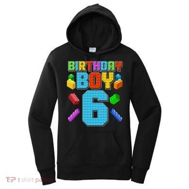 Funny Birthday Boy 6th Birthday Lego Master Builder Women's Hoodie