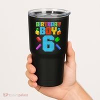 Funny Birthday Boy 6th Birthday Lego Master Builder Tumbler thumb 2