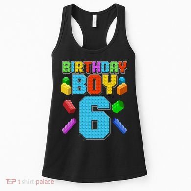 Funny Birthday Boy 6th Birthday Lego Master Builder Women's Tank Top