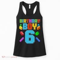 Funny Birthday Boy 6th Birthday Lego Master Builder Women's Tank Top thumb 0
