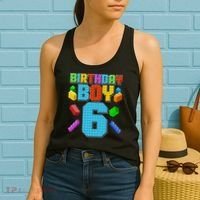 Funny Birthday Boy 6th Birthday Lego Master Builder Women's Tank Top thumb 2