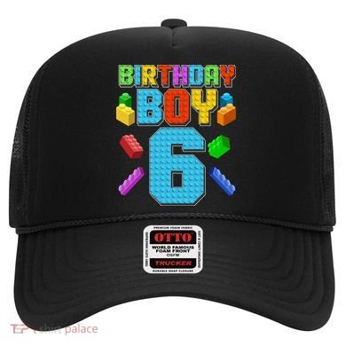 Funny Birthday Boy 6th Birthday Lego Master Builder Hat