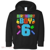 Funny Birthday Boy 6th Birthday Lego Master Builder Toddler Hoodie thumb 0
