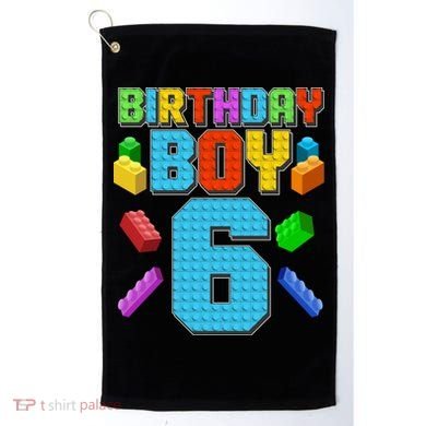 Funny Birthday Boy 6th Birthday Lego Master Builder Golf Towel