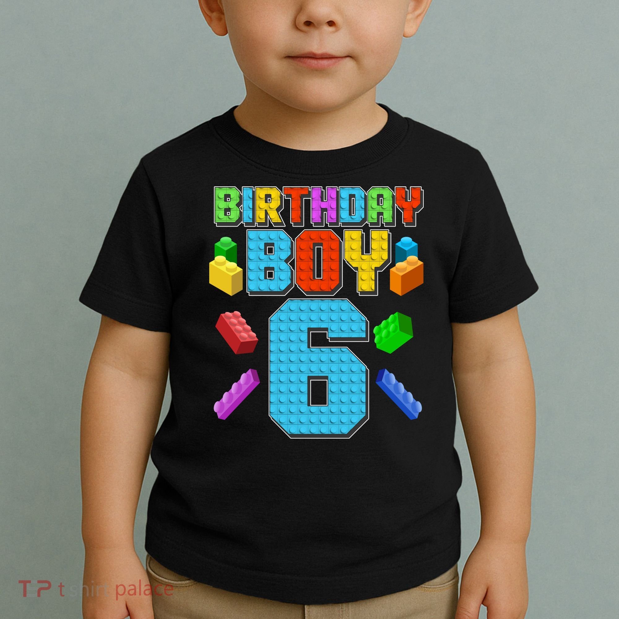 Funny Birthday Boy 6th Birthday Lego Master Builder Toddler T-Shirt