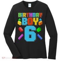 Funny Birthday Boy 6th Birthday Lego Master Builder Women's Long Sleeve Shirt thumb 0