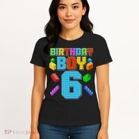 Funny Birthday Boy 6th Birthday Lego Master Builder Women's T-Shirt thumb 4