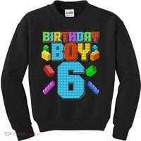 Funny Birthday Boy 6th Birthday Lego Master Builder Kids Sweatshirt thumb 0