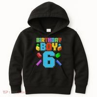 Funny Birthday Boy 6th Birthday Lego Master Builder Kids Hoodie thumb 0