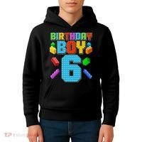 Funny Birthday Boy 6th Birthday Lego Master Builder Kids Hoodie thumb 4