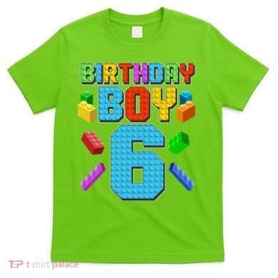 Funny Birthday Boy 6th Birthday Lego Master Builder T-Shirt
