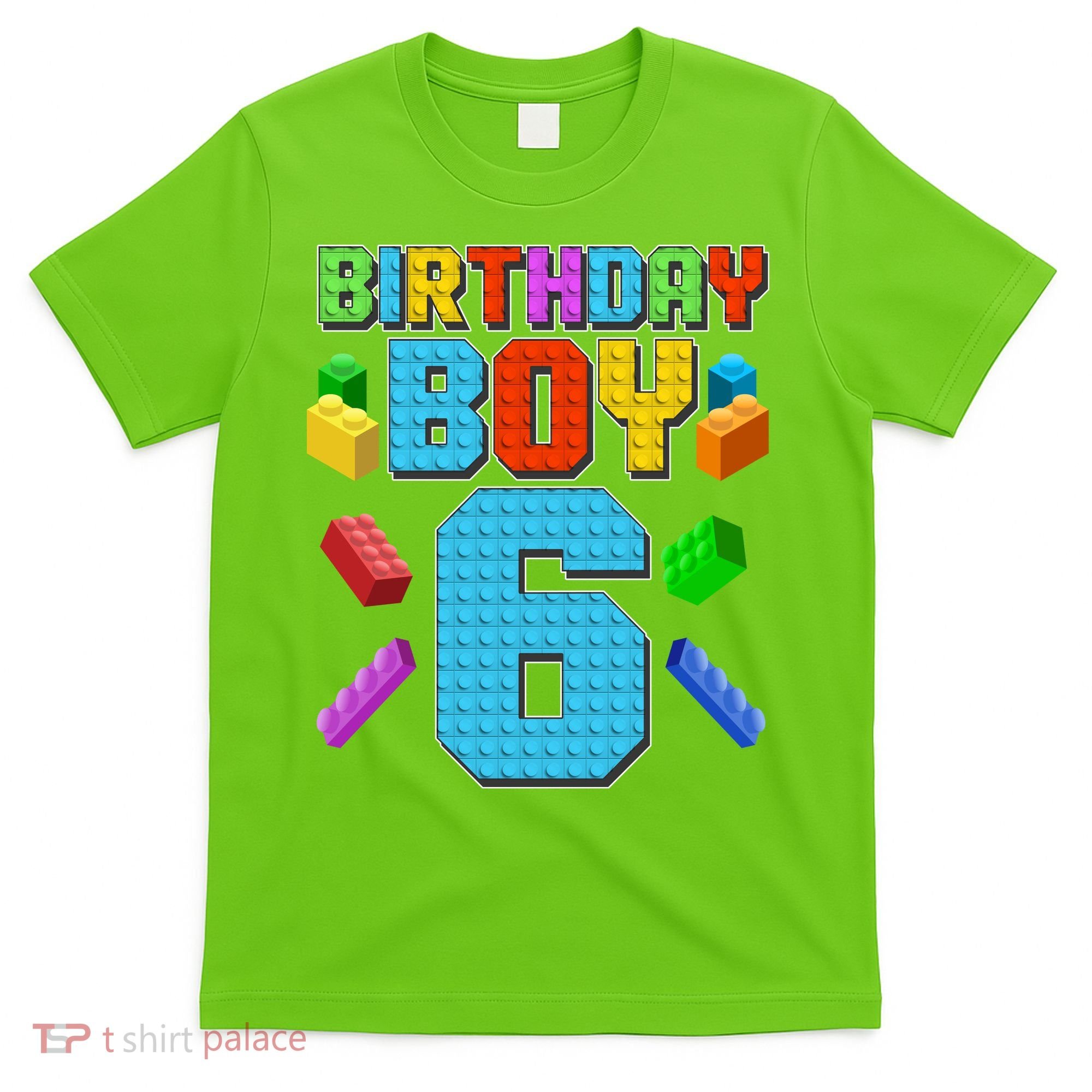 Funny Birthday Boy 6th Birthday Lego Master Builder T-Shirt