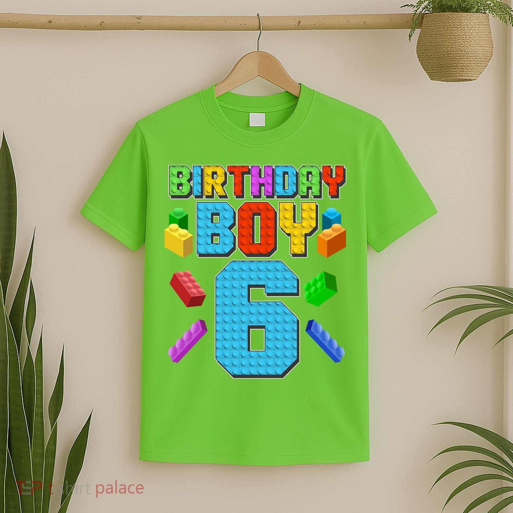 Funny Birthday Boy 6th Birthday Lego Master Builder T-Shirt