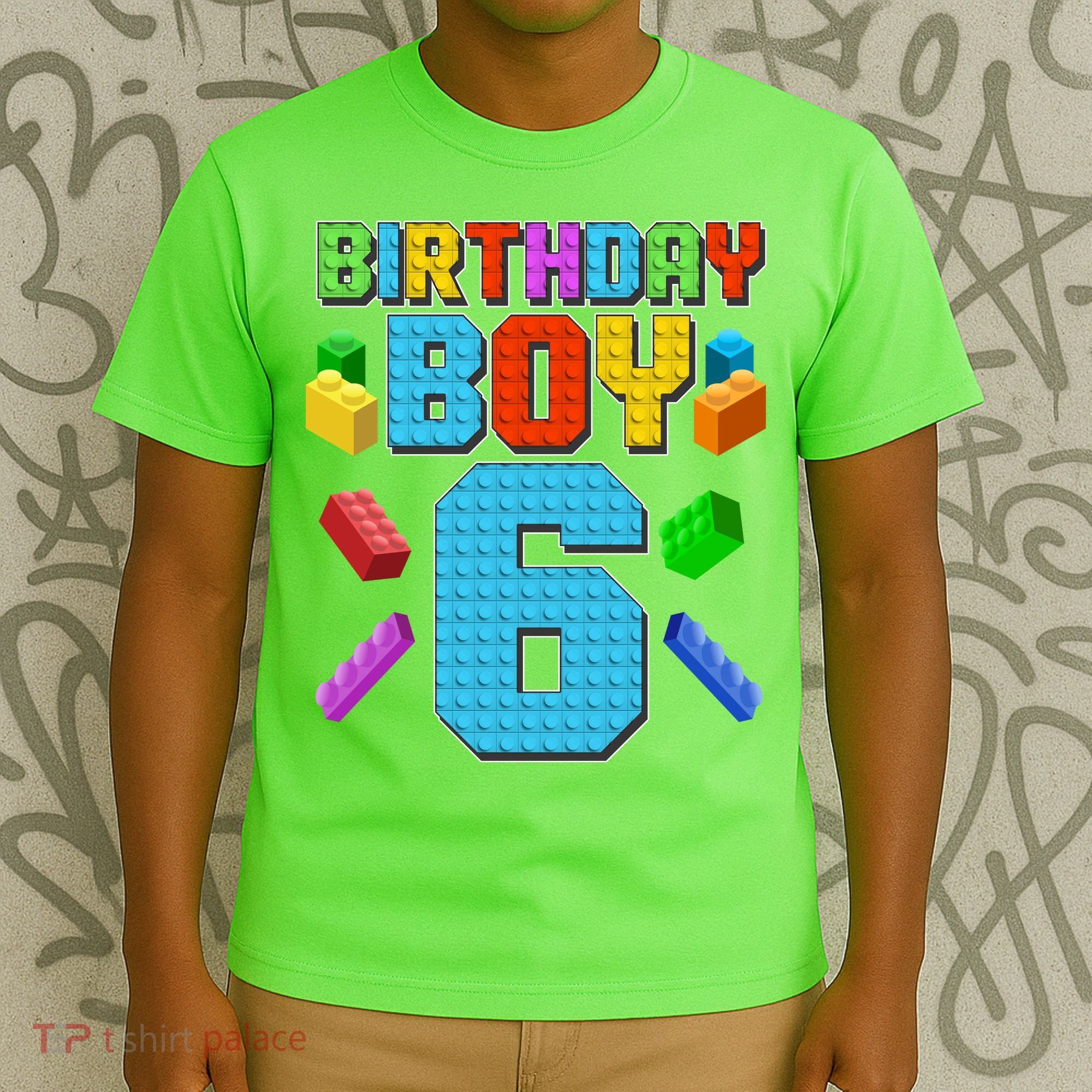 Funny Birthday Boy 6th Birthday Lego Master Builder T-Shirt