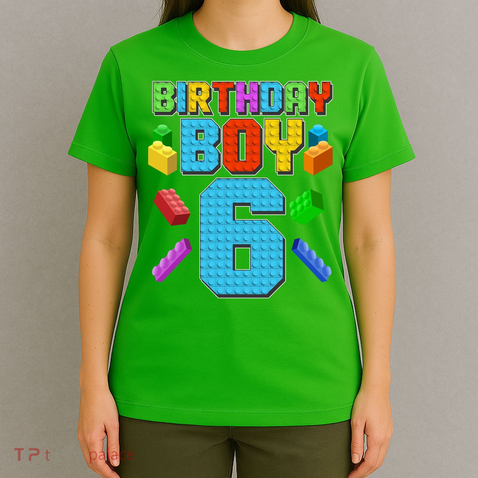 Funny Birthday Boy 6th Birthday Lego Master Builder T-Shirt