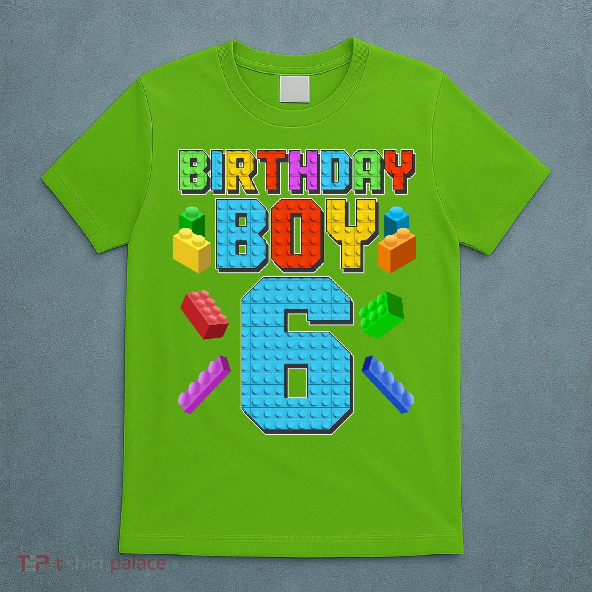 Funny Birthday Boy 6th Birthday Lego Master Builder T-Shirt