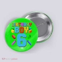 Funny Birthday Boy 6th Birthday Lego Master Builder Button thumb 0